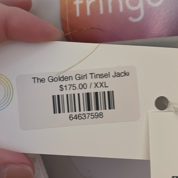 Fringe + Co. Jackets & Coats Fringe Co Tinsel Jacket In Gold Ts